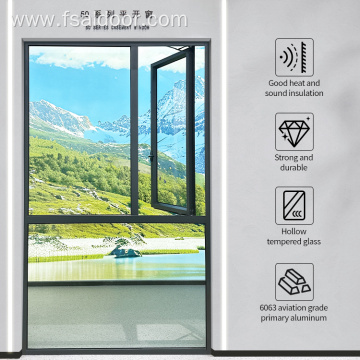 Casement Windows Aluminum Frames Double Soundproof Glazed